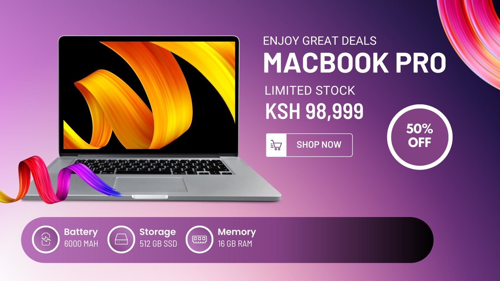 Pink Gradient Gaming Laptop Sale Instagram Post (Presentation) - 1
